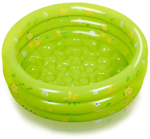 Jovicos Planschbecken für Kinder, 85×30cm Aufblasbares Pool, 3-Ring Kinderpool Planschbecken Baby Pool, Kinderplanschbecken Rund Schwimmbecken Kinder Familie Pool für Innen und Außen (grün)
