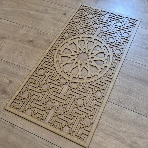 Geometric Arabic Mandela Design Grate Pattern trellis Pattern Screen Radiator Cabinet wall Decorative Screening-grille- Perforated MDF panel (1200x600mm) 0184 (6mm Plain MDF, 120cm by 60cm)