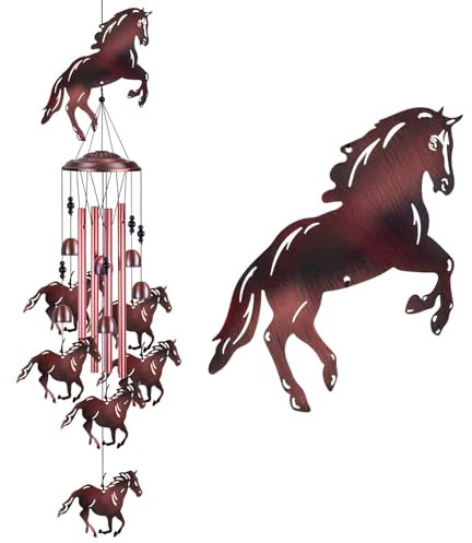 Windspiel für Garten, Haus, Balkon, Hof, Outdoor-Dekoration, Pferde, Gedenk-Windglocken, Pferde-Windfänger, Segen-Windspiel, Weihnachtsgeschenke für Mutter, Oma, Familie, Frauen, Freunde