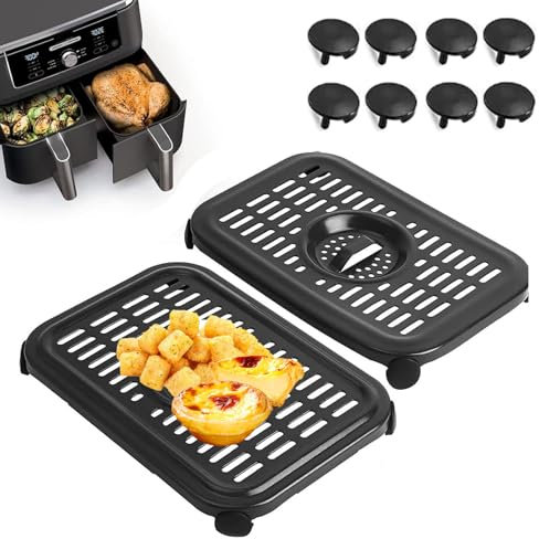 Ninja Air Fryer Accessories, 2 Pack Grill Plate Tray Compatibility with Ninja AF300UK, Non-Stick, Dishwasher Safe, Air Fryer Drawer Replacement Parts(8.1 x 5.5)
