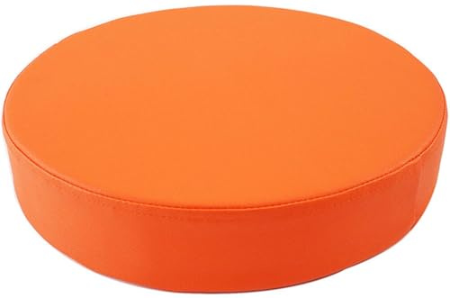 Rund Sitzkissen 35/40/45/50 cm - Wasserdicht Gemütliche Stuhlkissen Mit Reißverschluss Stuhlpolster Stuhl Kissen Bodenkissen Polster Stuhlauflage Indoor Outdoor Waschbar(Orange,50 cm)