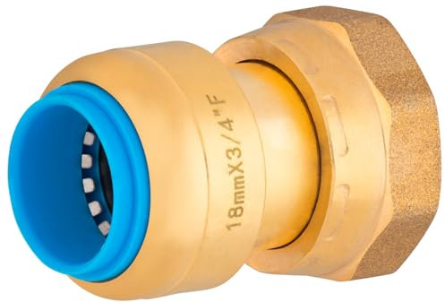 Raccord automatique universel Ø18 femelle tournant 20x27 (3/4) TOUT PUSH