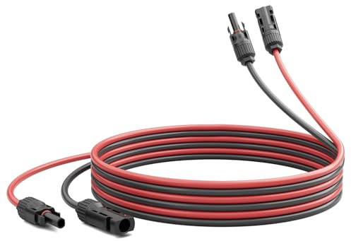 WSPIHO PV Kabel 4mm2 2M,PV Verlängerungskabel Balkonkraftwerk 30A 1000V,Solarkabel mit Solarstecker für Solarpanel