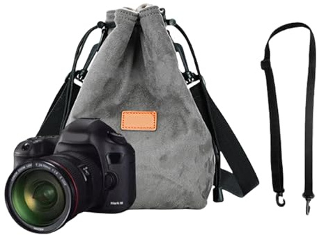 AWJUWHBJ DSLR-Kameratasche mit verstellbarem Riemen, weiche Objektivtasche, Gadget für Reisen, Kamera-Aufbewahrungstasche für Fotografen, Reisen, multifunktionale Fotografie-Tasche