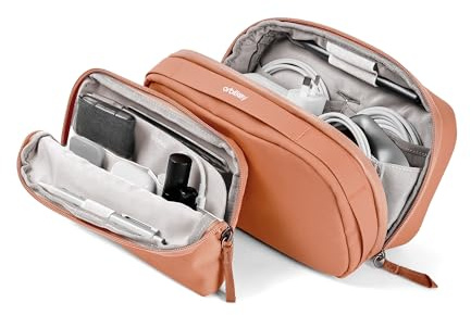 Orbitkey 2-in-1 Tech Accessory Pouch - Rose | Detachable Slim Sleeve | Organises Cables & Chargers | Water-Resistant Fabric | Travel Ready