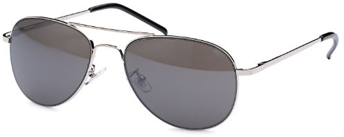 Feinzwirn eyewear silber Sonnenbrille Pilotenbrille für schmale Köpfe und Gesichter mit Federbügeln + Brillenbeutel Fliegerbrille