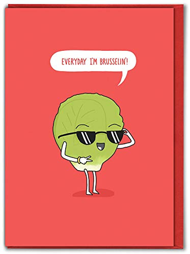 Brainbox Candy - Funny Xmas Cards For Friend - Funny Christmas Cards For Friend - 'Everyday Im Brusselin' - For Best Friends Mates Him Her
