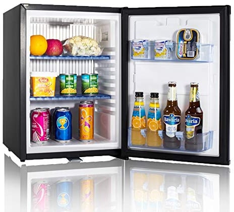 Smad 12V Fridge with Lock, 12V 240V 2 Way Fridge for Camper van RV Truck Caravan, Truck Refrigerator, No Noise, 40L, Black