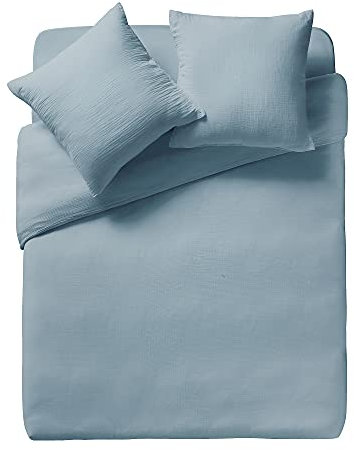 ESSIX Zärtlichkeit Bettbezug, Baumwolle, Alpinblau, 140 x 200 cm