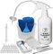 Outil nettoyant d’oreille avec aspirateur nettoyant auriculaire de Tilcare - Système de rinçage - Comprend aussi cuvette, seringue à ampoule, trousse de curette, serviette et 33 embouts jetables