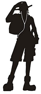 SUIFENG Autoaufkleber 19X8Cm One Piece Cartoon Autoaufkleber Vulcan Ice Cool Personalisierte Benutzerdefinierte Autoaufkleber Schwarz Silber