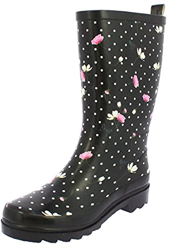 Beck Damen Blumenregen Gummistiefel, Schwarz, 41 EU