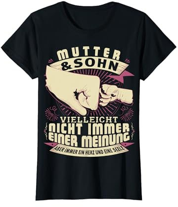 Mama Mutter Sohn Partnerlook Muttertag Geburtstag Geschenk T-Shirt