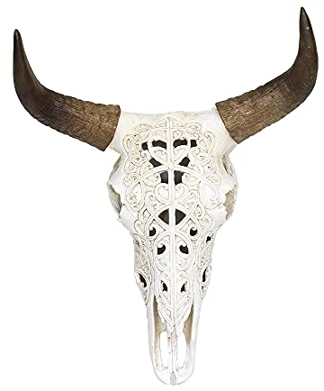 OTARTUDE Skulptur mit Totenkopf-Motiv, zum Aufhängen, 48,3 cm, Weiß