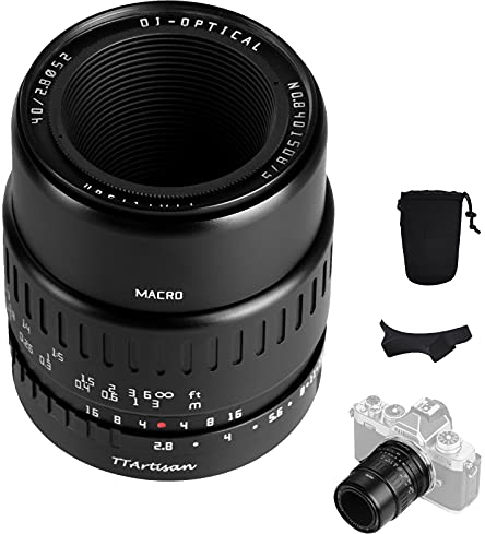 TARTISAN 40 mm F2.8 obiettivo macro APS-C fotocamera obiettivo messa a fuoco manuale per fotocamere Nikon Z-Mount ZFC Z50 Z5 Z6 Z6II Z7 Z7II Z9 (nero).