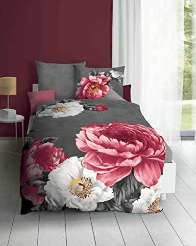 Kaeppel Mako Satin Bettwäsche Juliette anthrazit 1 x 80x80 + 1 x 135x200 cm