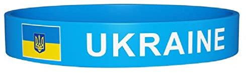 Ukraine Silikon Armband Handgelenk Band Gummi Handgelenk Strap Lüfter Souvenirs Party Dekoration Ukrainische Flagge Armband Für Frauen Männer Gummi Handgelenk Strap Fan Souvenirs