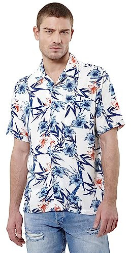 Kaporal - Chemise Fleurie Blanche Homme - Macao - M - Blanc