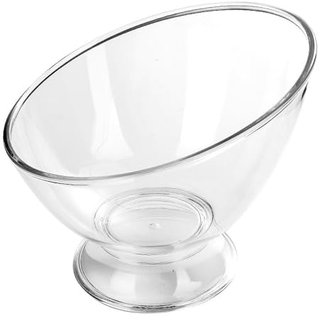 DOITOOL Plastic Angled Bowls Clear Serving Bowls Japanese Salad Dish Slanted Fruit Bowls Transparent Ice Cream Container Multi-Function Dish for Home Kitchen