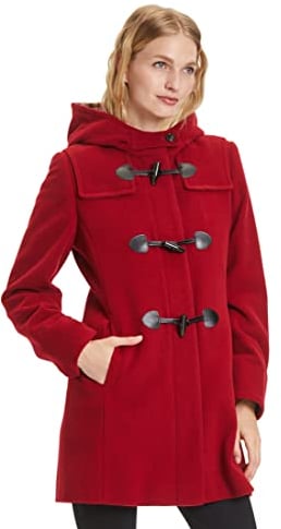 Gil Bret Damen Dufflecoat mit Kapuze Dunkelrot,48