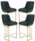 chairus Lot de 4 Tabourets de Bar en Velours Tabourets de Cuisine Imbottita Chaise Haute avec Pieds en Métal (Vert-4)