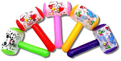 wueiooskj Marteau Gonflable Adorable pour Tout-Petits de Couleur aléatoire avec Motif de Dessin animé de Cloche marteaux de Jouets Confortables pour la fête de Remise des diplômes