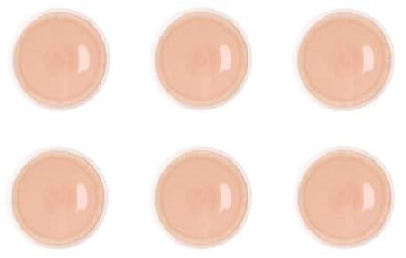 Björn, Collection Oxygen, Lot de 6 Assiettes à Dessert en Grès avec Email Réactif, Dégradé Rose Poudre et Beige - Compatible Micro-ondes et Lave-vaisselle