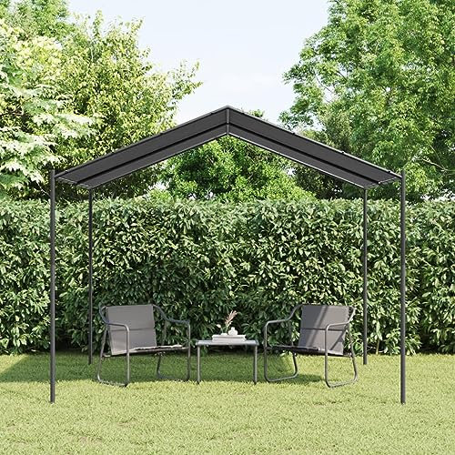 Tidyard Pérgola de Jardín Cenador Gazebo Cenador para Jardín Patio o Terraza con Techo,Toldo para Patio Terraza,Acero y Tela Gris Antracita 3x3 m,Resistente al Agua y UV