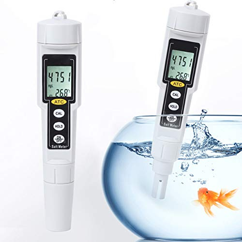 Pool-Salztester, digitaler Salzgehaltstester für Pool-Salzwasser und Trinkwasser, Salzwassertester für Meerwasser, Aquarien, Meeresüberwachung und Koi-Fischteich