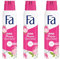 Fa Deospray Pink Passion (3x 150 ml), Deo mit dem süßen Duft der pinken Rose, Deo ohne Aluminium für bis zu 48 h Deo-Schutz, hinterlässt keine Deo-Rückstände auf der Kleidung