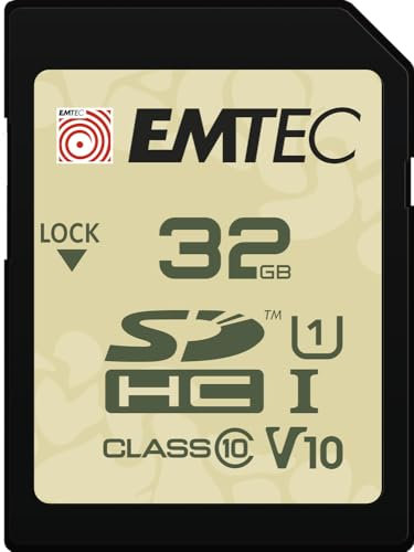 EMTEC - Carte Mémoire SD UHS-I U1 V10 Outdoor ECMSD32GHCU1OR - Résistance à l’Eau IPX7 - pour Caméra Plein Air, Appareil Photo Grand Public et Reflex - 32Go/GB