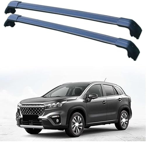 GCTRICL 2 Stück Aluminium Dachträger Relingträger für Suzuki S-Cross 2016-2023,Dachgepäckträger- Alu Relingträger,für Fahrradträger, Dachboxen Oder Als Skihalter,B