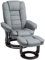 HOMCOM Poltrona con Poggiapiedi Reclinabile 135°, Poltrona Relax Ergonomica Girevole con Pouf, Poggiatesta e Braccioli in Pelle PU per Camera, Ufficio, Soggiorno e Salotto, 85x82x106 cm, Grigio