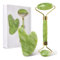CATOR 2 Stück Roller und Gua Sha Stein, Gesichtsroller Natural Jade Roller for Facial Massage, Gesichtsroller, Massagegerät, Gua Sha Beruhigt und Entspannt Die Haut