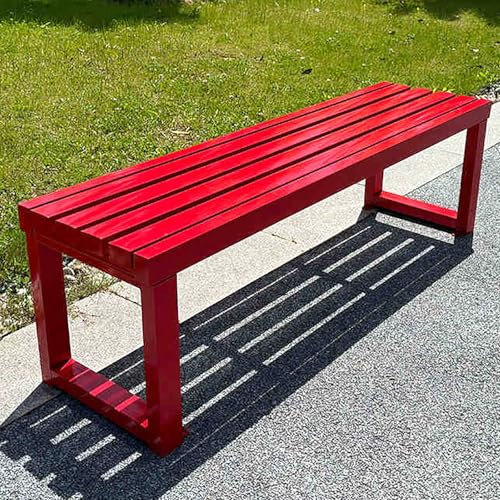 Metall-Gartenbank, wetterfest, Parkbank für Terrasse, Hof, Schule, 362,9 kg Kapazität, Rot, 119,4 cm