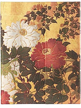 Natsu (Rinpa Florals) Ultra Lined Hardback Journal (Wrap Closure)