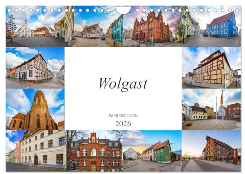 Wolgast Impressionen (Wandkalender 2026 DIN A4 quer), CALVENDO Monatskalender: Zwölf einmalig wunderschöne Bilder der Stadt Wolgast (CALVENDO Orte)