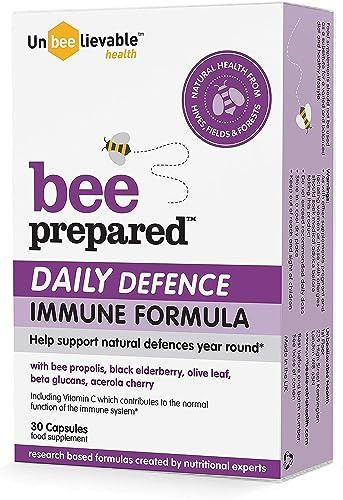 Unbeelievable Health Bee Prepared Daily Defence Immune System Formula - Created by Nutritional Experts - Contains Bee Propolis, Elderberry and More – Immunity Support Supplement