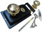 Ironmongery World®Traditional Old Victorian Style Rim Door Lock Knob Handle Set in 4 Finishes - Black & Brass