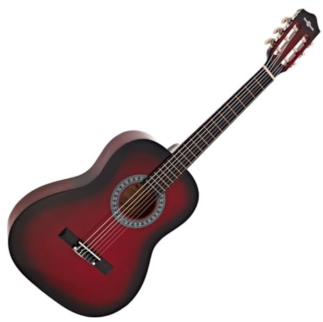 3/4 Classical Guitar, Redburst, by Gear4music | Ideal 3/4 Scale for Younger Players, Warm Nylon String Tone to Spark Creativity, Great for Learning and Improving