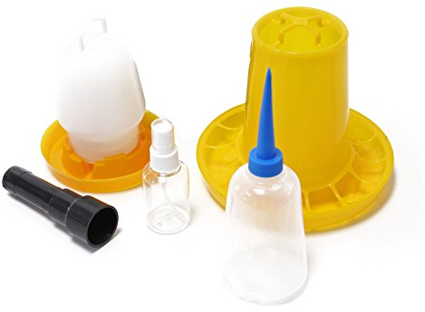 Wiltec Ersatzteile Set für automatische Brutmaschine 5-teilig mit Futterspender, Tränke & Schierlampe, Ersatz Zubehör für Brutautomat