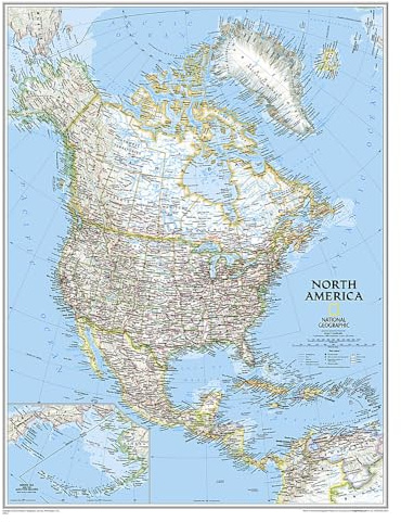 North America Classic, Laminated: Wall Maps Continents
