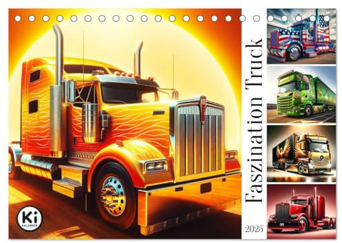 Faszination Truck: KI-Designs von Lack und Leistung (Tischkalender 2025 DIN A5 quer), CALVENDO Monatskalender