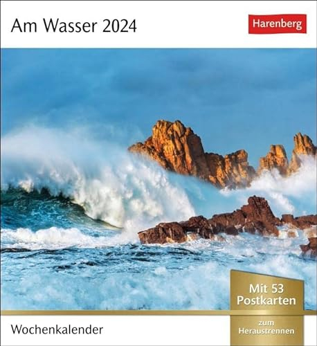 Am Wasser Postkartenkalender 2024. Kalender im Postkarten-Format zum Aufstellen. 53 Postkarten mit stimmungsvollen Motiven und Naturaufnahmen - zum ... Verschicken: Wochenkalender mit 53 Postkarten