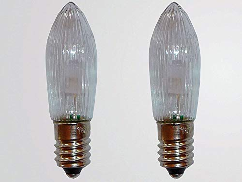 hellum 912333 Ersatzkerze Riffelkerze 3 Stück für Lichterkette LED warm-weiß, klar, 12V, für Innen/Außen
