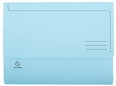 Exacompta 46772E 50er Pack Aktenmappen SUPER DIN A4. Aus stabilen Manila-Karton mit Beschriftungslinlien Pastellfarbe Blau. Ideal für die Aufbewahrung Ihrer Dokumente Sammelmappe