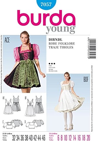 Burda Style Schnittmuster Dirndl mit Bluse