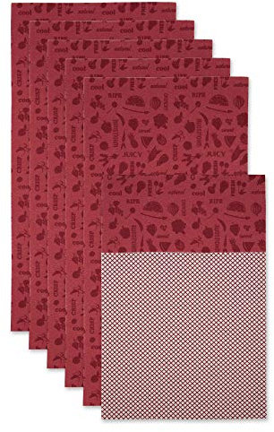 DII Kitchen Millennium Non Adhesive Cut to Fit Machine Washable Fridge Liner For Drawers, Bins, Trays, Protect Produce, Set of 6, 12 x 24 - Red