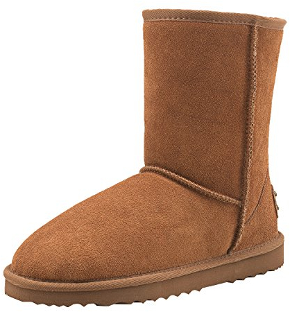 Shenduo Uomo Invernali Stivali Impermeabile da Neve Classic Altezza caviglia D5625 Castagno 42EU