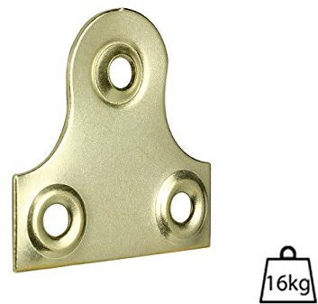38mm Picture Mirror Glass Plates - Brass Plated - Secure Frame Hanging Fixing - Pack of 50